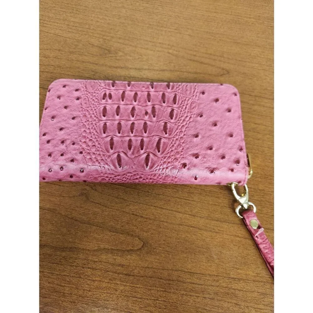 NWT Unbranded FUCHSIA faux Crocodile shoulder bag and crossbody strap with match
